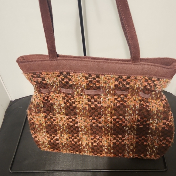 Elegant Brown Tweed Women's Bag - Picture 2 of 3